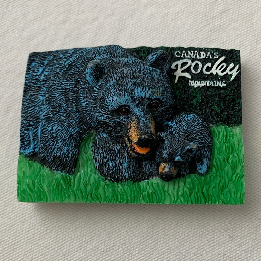 Canada's Rocky Mountains Bear Decor Magnet 2”x2 5/8”